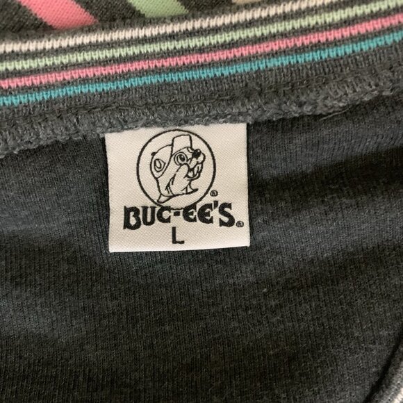 Bucees Gray Knit Holiday Beaver Graphic Sweatshirt Christmas Pullover Large - Picture 4 of 5